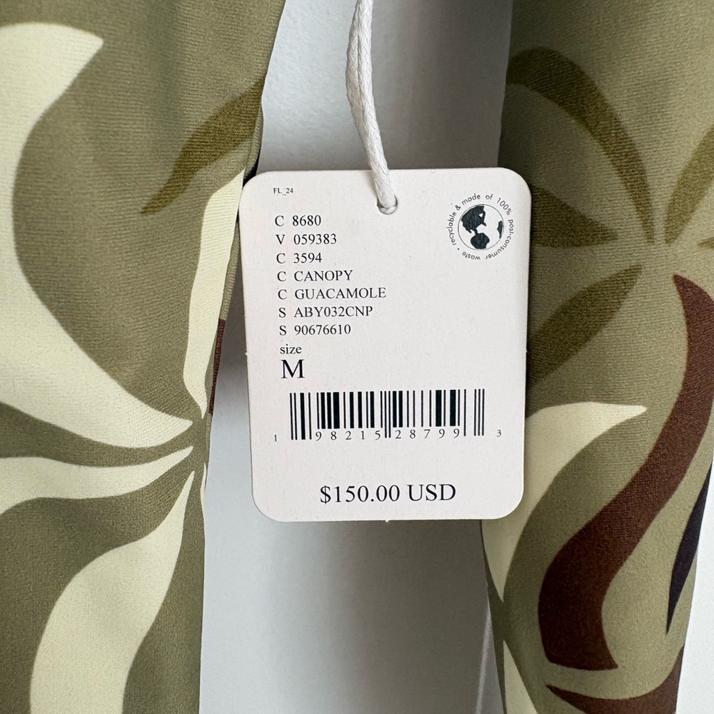 Free People/Abysse Olive Green & Cream Printed Long Sleeve Swim Set - Picture 4 of 6